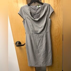 Calvin Klein Gray Midi Dress with Cowl Neck size 8